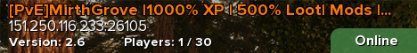 [PvE]MirthGrove |1000% XP | 500% Loot| Mods | max lv. 10.000