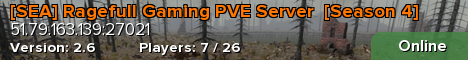 [SEA] Ragefull Gaming PVE Server  [Season 4]