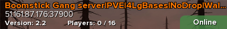 Boomstick Gang server|PVE|4LgBases|NoDrop|Walk/Jog
