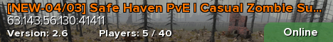 [NEW-04/03] Safe Haven PvE | Casual Zombie Survival Server